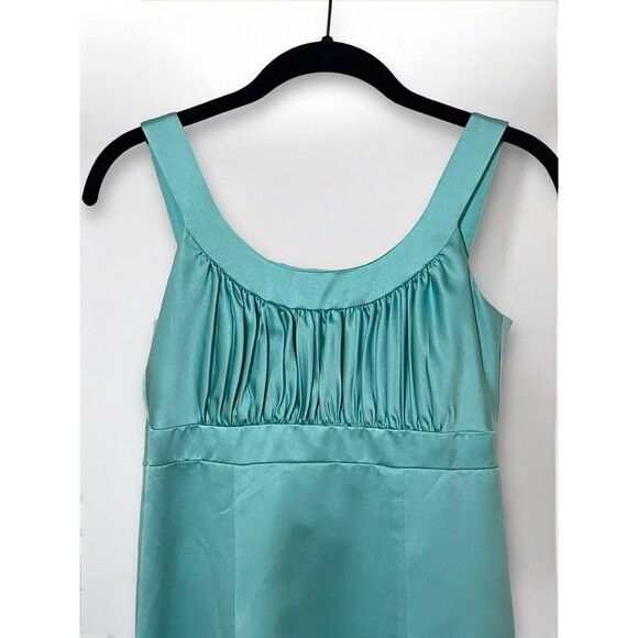 David’s Bridal JB3555 Junior Bridesmaid A-line Gown Pool Blue Aqua Sz 12 - Picture 2 of 10